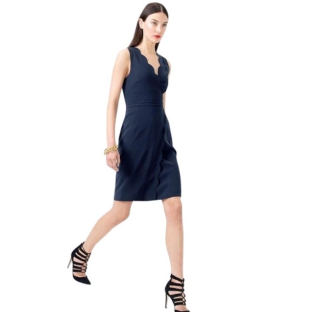J. Crew Scalloped Edge Crepe Cocktail Dress